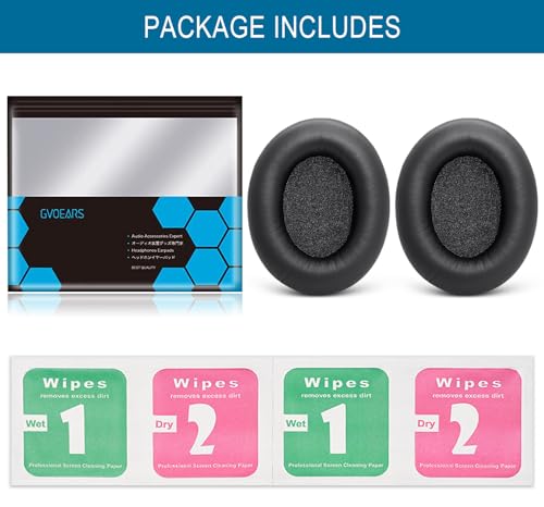 GVOEARS Premium Replacement Ear Pads for HyperX Cloud 1/2/3/Pro - Black | Also for Core/Alpha/Alpha S/Alpha Pro/Flight/Flight S/Stinger, CloudX Stinger Headset & More