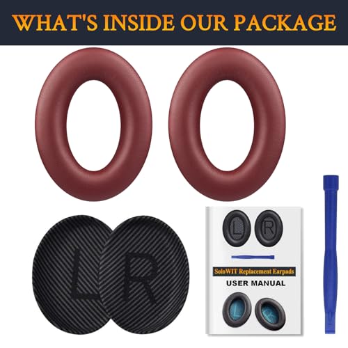 Replacement Earpads Cushions for Bose QuietComfort 35 (QC35) & Quiet Comfort 35 II (QC35 ii) Headphones, Ear Pads with Softer Leather, Noise Isolation Foam, Added Thickness (Burgundy) - color: Burgundy