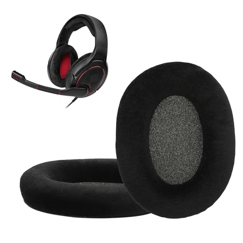 kwmobile 2X Velour Headphone EarpPads for Sennheiser Game Zero / HD380PRO / PXC450 / PXC350 / PC350 / PC360 Replacement Ear Pads - Headphone Ear Covers - Black