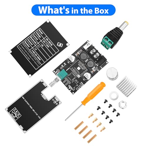 Daakro 2PCS ZK-1001B Bluetooth Amplifier Board,100W Mono Channel Amp Board with TWS Pairing Function,DC 7-24V, Bluetooth/USB/AUX Input, Audio Amp Board for Home DIY Wireless Speakers, Password Free - color: 2PCS ZK