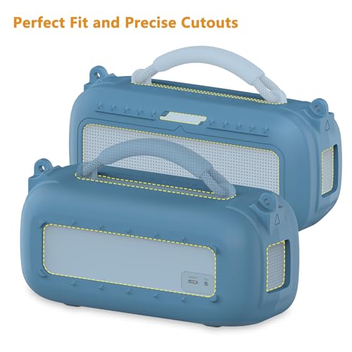 Protective Case for Bose SoundLink Max Portable Bluetooth Speaker | Accessories Hard Carrying Case and Silicone Cover Combo with Carrying Strap (Blue Dusk) - color: Blue Dusk