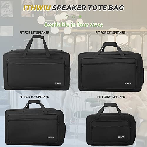 Speaker Carrying Bag with Thickened Sponge for Compact 12" Speaker Cabinets; Heavy-Duty Fits QSC K12, Yamaha DXR12 and more (IT-TOTE12), Black - size: For 12" Speakers