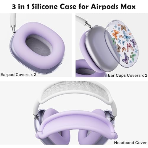 for AirPods Max Headphones Butterfly Ear Covers for AirPods Max 2 - color: Butterfly H/Purple