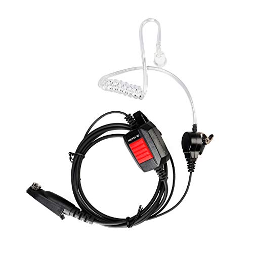 Retevis RT48 Walkie Talkie Earpiece with Mic,IP66 Waterproof | Compatible with RT29G/RT29S/RT47/RT47V, Ailunce HD1/HD2/HA1G, Motorola EX500 Walkie-talkies, 2 Way Radio Earpiec(4 Pack)