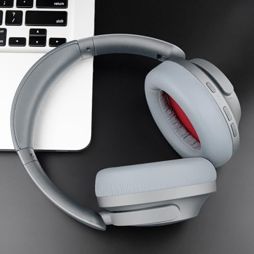 SOULWIT Professional Earpads Cushions Replacement for 1MORE SonoFlow/SonoFlow SE/SonoFlow Pro Headphones, Ear Pads with Soft Protein Leather, Noise Isolation Foam - Grey - color: Grey