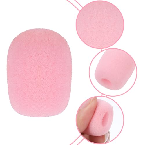 10 Pcs Pink Microphone Windscreen Covers Foam High Density Headset Mic Foam Cover High Density Lapel Headset Microphone Windscreen