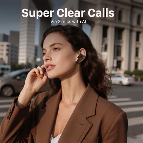 NOBIS Wireless Earbuds Bluetooth Headphones, Bluetooth 6.0, 30Hrs Playtime with LED Display Charging Case, Smart ENC Clear Calls, Dual Device Connection, Touch Control in-Ear for iPhone Android