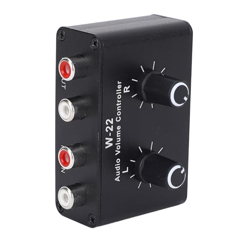 3.5mm Volume Control Box, Aluminum Alloy Passive Preamp with Stepless Knob, Independent L R Balance, Ground Isolation for CD Player Mixer