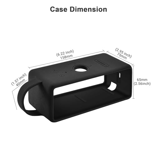Silicone Protective Case Skin Cover Compatible with Marshall Emberton III Portable Bluetooth Speaker (Black)