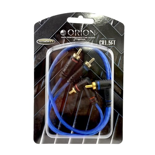 ORION Wired CR1.5FT (1.5-FT Blue) 2 Channel RCA Male to RCA Male Stereo Car Audio Cable | RCA Cable for Amplifiers, Hi-Fi Systems, Speakers, Home Theater, Subwoofers - Angle/Straight Connectors - style: 1.5 FEET
