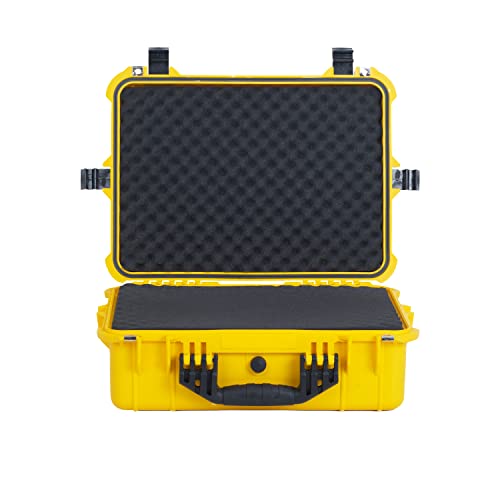 MEIJIA All Weather IP67 Waterproof Hard Camera Case,Hard Protective Case,Hard Case with Customizable Foam,Fit Use of Drones,Camera,Equipments,Pistols(Yellow,19.78x15.77x7.41inches) - color: Yellow, size: 19.78x15.77x7.41inches
