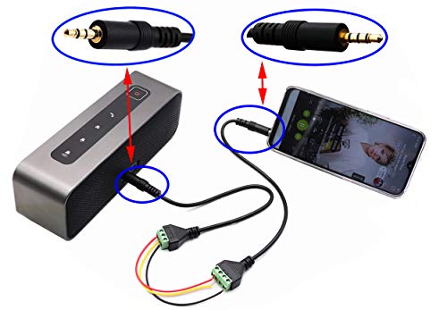 3.5mm Screw Terminal Block Cable 3.5mm (1/8inch) Stereo TRRS Audio Male to 4 Pin/Way Female Bolt Screw Headphone Balum Converter Adapter Cable(30CM/2Packs) (4Pole/M) - color: 4Pole/M