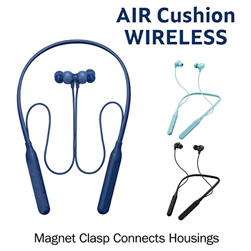 JVC Air Cushion Wireless Earbuds Headphones, Bluetooth 5.0, Water Resistant IPX4, Long Life Battery (up to 24 Hours), 3-Button Remote with mic - HAFX41WB, Black, Medium - color: Black