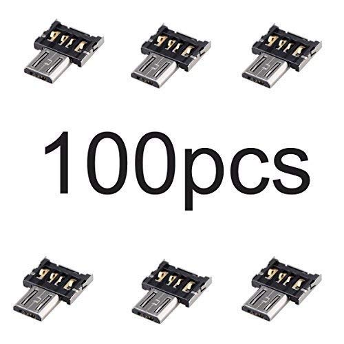 chenyang 100 Pack Micro USB OTG Adapter Micro USB Male to USB 2.0 Female Ultra Mini Size Connector Adapter - color: 100 PACK