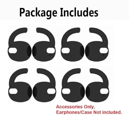 4 Pairs Galaxy Buds3 Ear Hook Cover Grip Tip Anti Slip Wing Accessories Compatible with Samsung Galaxy Buds 3, Black 804b4 - color: Black
