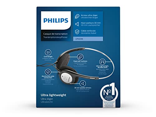 Philips 2236 Stereo Headphones for Transcription (LFH2236/00)