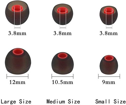 Replacement Silicone Eartips Eargels Earbuds Ear Tips Compatible with Senso, Zeus, Otium, Hussar, Sony MDR, Tozo, Mpow Headphones & Earphones (2 Pair of Each Small Medium & Large) - size: 2 Pairs Each: Small, Medium & Large