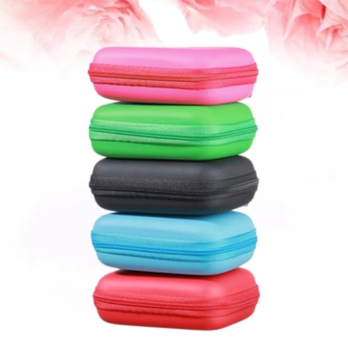 2 Pcs EVA Headphone Storage Case with Smooth Zipper and Mesh Pockets