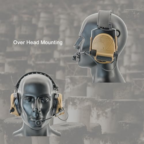 Tactical Headset Hearing Protection Sound Pickup Earmuff+U94 PTT+Detachable 7.0mm Cable for Airsoft Sports-HC5PRO(Coyote Brown) - color: Coyote Brown