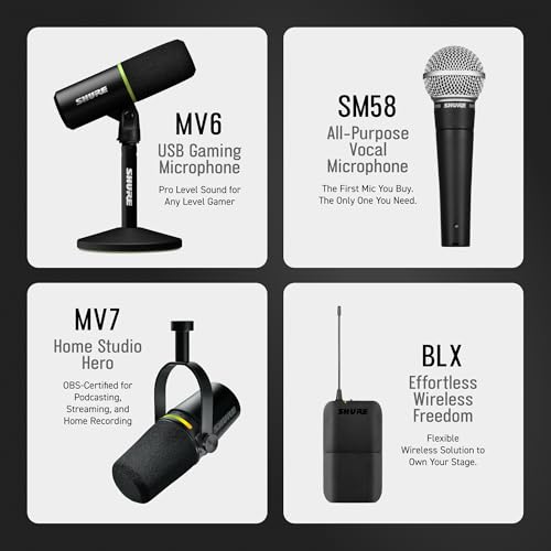 Shure BLX24/SM58 Handheld Wireless Audio System J11 Band (596–620 MHz) – BLX4 Receiver, BLX2 Transmitter with SM58 Dynamic Mic, Up to 14 Hr Battery, 300 ft Range | BLX4 Receiver, BLX2 Transmitter with SM58 Dynamic Mic, Up to 14 Hr Battery, 300 ft Range -