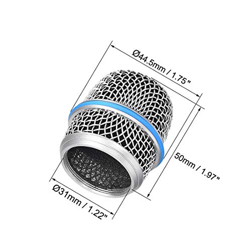 uxcell Microphone Mesh Grill Metal Windscreen with Black Interior Foam Filter for