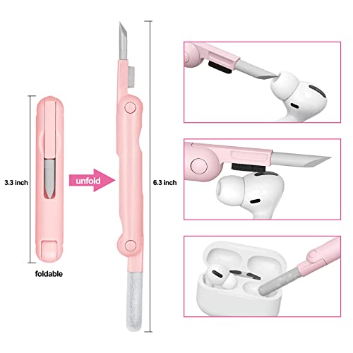 7-in-1 Electronic Cleaner Kit,Keyboard Cleaner,Laptop Cleaner Kit for Monitor, Cell Phone, Headset, Lego, Laptop Camera Lens (Pink) - color: Pink