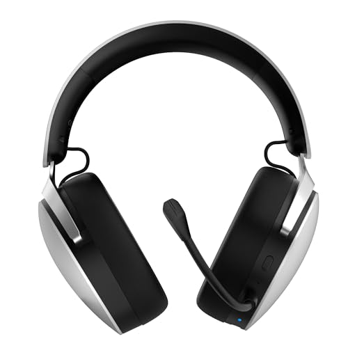 Acer Gaming Headset with Aluminum Frame for PS5, PS4, PC, Switch - White | Tri-Mode(2.4GHz/Bluetooth/Wired) Gaming Headphones with ENC Mic, Stereo Sound, 40H Battery, Blue Light Indicator, 50mm Driver - color: White