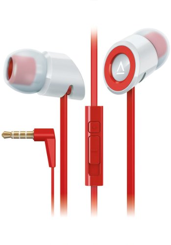 Creative Hitz MA350 Noise-isolating in-Ear Headset with in-line Remote and Microphone - Red/White