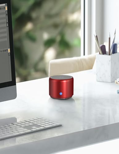 EWA Travel Case Packed, A106 Pro Portable Bluetooth Speaker with Custom Bass Radiator, Brief Design, IP67 Waterproof, Perfect Mini Speaker for Shower, Room, Bike, Car (Red) - color: Red