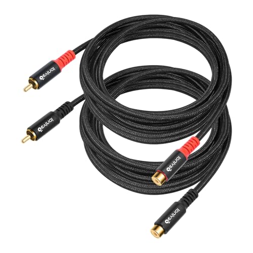 RCA Female to Male Extension Cable - Premium Audio Extender Cord for High Sound Quality & Durability, Compatible with Home Theater, TV, Soundbar - 20ft/6m - size: 20 ft