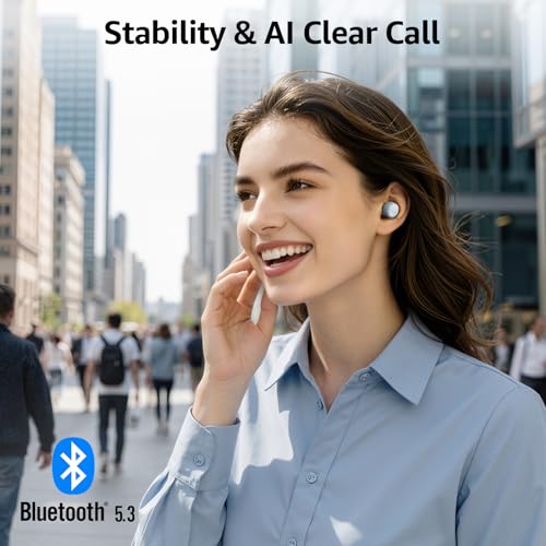 TOZO T6 Wireless Earbuds Bluetooth 5.3 Stereo Sound in Ear Headphones | 50H Long Playtime Ear buds with Charging Case, App Customizable EQs, IPX8 Waterproof Earphones, AI Calls, Deep Bass - color: Blue