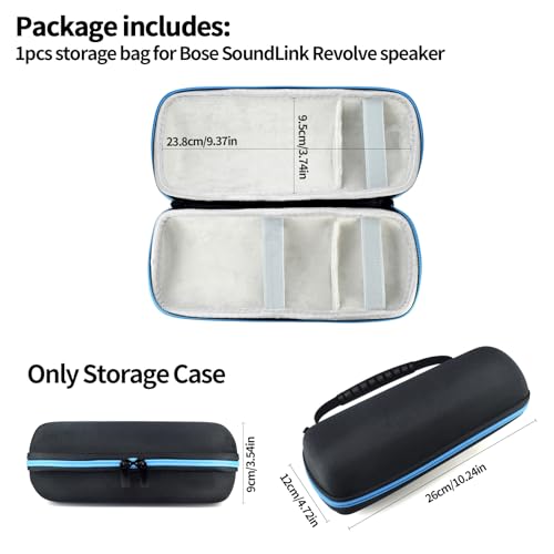 Hard Carrying Case for Bose SoundLink Revolve Speaker Storage Bag Case(Black)