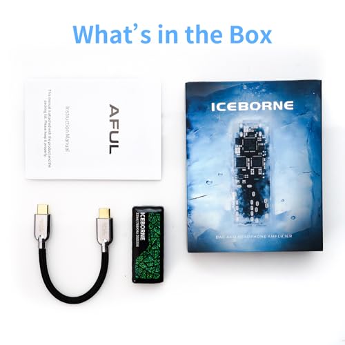 HiFiGo AFUL ICEBORNE Portable DAC Amp with 4.4mm Balanced Output, Dual CS43198 USB C DAC for IEMs & Headphones, 1µV Noise Floor, 300mW Hi-Res Audio Dongle for PC/Mac/iPhone/Android/Switch/PS5