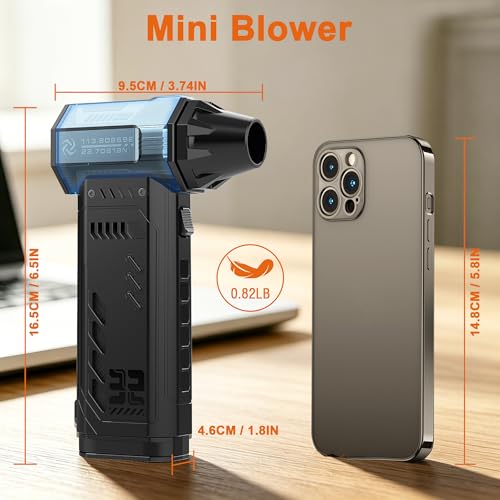 Electric air Duster,250,000RPM Super Power mini Blower,2 Swappable Battery | 3-speed adjustable rechargeable air duster with multiple nozzles,for cleaning car, keyboard, computer, leaves,home & outdoor.