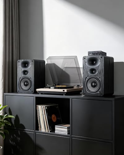 Saiyin 3-Way Passive Bookshelf Speakers 5.25inch Woofer