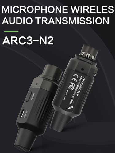 Ulumac Aroma 2.4GHz Wireless XLR Transmitter and Receiver for Dynamic Mic | Plug & Play, 130ft Range, 7-Channel, 10H Battery, Wireless Microphone Adapter for PA System/Live Sound/Mixer/Church