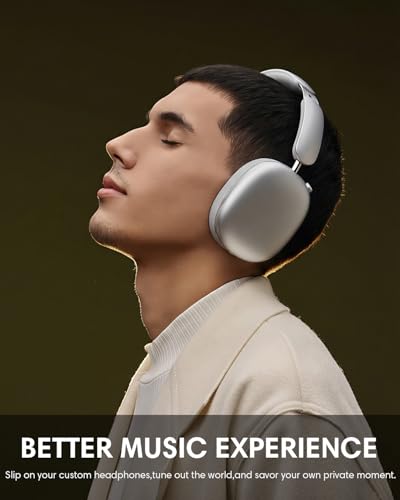 Wentronic Y02 Active Noise Cancelling Wireless Headphones, Silver | Over-Ear, Bluetooth, 60H Playtime,Crystal Clear Calls, Hi-Res Audio, Big Bass, Foldable Lightweight for Travel Home Office - color: Silver
