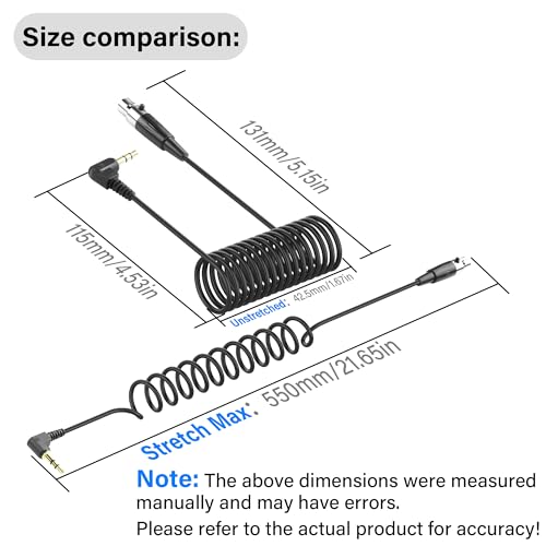 Mini XLR to 3.5mm Stereo Audio Cable Right Angle 1/8" TRS Plug to 3-pin Mini XLR Female Microphone Cable Coiled Mini XLR to 3.5mm Cable for DSLR Cameras,Microphones 1.64Ft (3-pin Mini XLR) - style: 3-pin Mini XLR