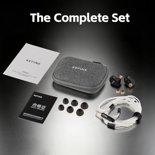 Klean Hi-Fi in Ear Monitor, Wired Gaming Earbuds, 10mm DLC Diaphragm Dynamic Driver, Wired Earphones, Interchangeable Tuning Nozzles, HiFi IEM for Audiophile, Musician & Gaming(Black, 3.5mm)