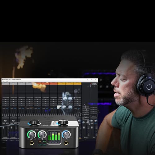 iCON Cube 2 Nano S USB Audio Interface with OTG for Streaming & Podcast | 24Bit/192kHz USB Audio Interface, 60dB Mic Preamp drives dynamic mic, plug-and-play OTG for TikTok livestream, TFT screen.