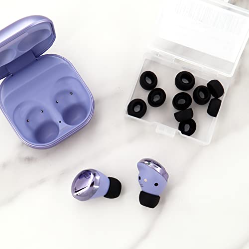 9 Pairs Replacement Galaxy Buds Pro Eartips Earbuds, S/M/L 3 Size Silicone Rubber Flexible Ear Tips Buds Wing Tips Fit in Case Compatible with Samsung Galaxy Buds Pro - Phantom Black 9 Pairs