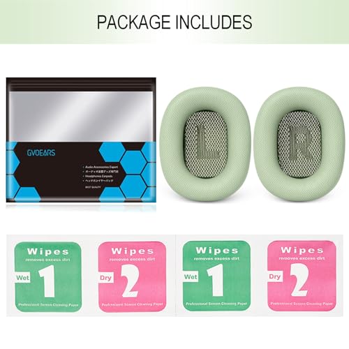 GEVO Upgraded Ear Cushions Replacement Earpads for AirPods Max 1 & 2 Headphones, Protein Leather Ear Pads Ear Covers Cups with Memory Foam and Magnet for AirPods Max 1 & 2 (Green) - color: Green