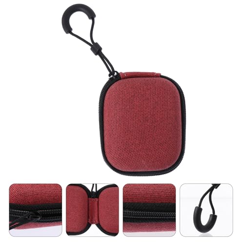 Ipetboom Eva Zipper Cable Bag and Earphone Storage Case, Multipurpose Mini Organizer for Data Cables and Chargers, Pressure-Resistant Red Pouch for Travel and Daily Electronics Accessories