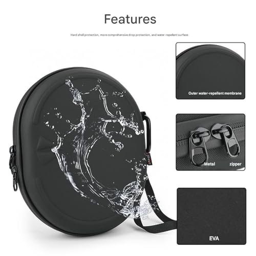 Hard Shell Carrying Case for Small Middle Over Ear Headphones with Removable Memory Foam and Waterproof Zippers