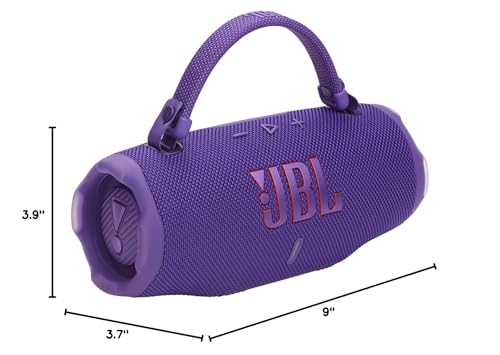 JBL Charge 6 - Portable Waterproof & Drop-Proof Bluetooth Speaker, Bold JBL Pro Sound with AI Boost, 28Hrs of Playtime, Built-in Powerbank & Comes with a Sturdy/Removable Carrying Strap (Purple) - color: Purple