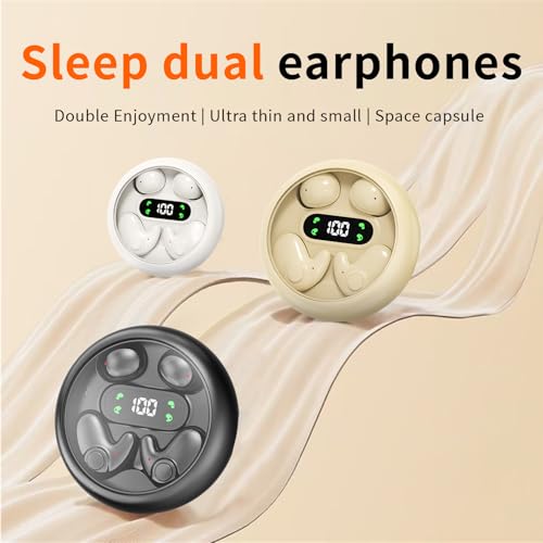 Earbuds,Mini Invisible Sleep Earbuds,Bluetooth 5.4 Ultra-Stylish Headphones for Sleep,Comfortable Blocking Noise,2-Pack Small mini Invisible Wireless Earbuds for Sleeping (White) - color: White