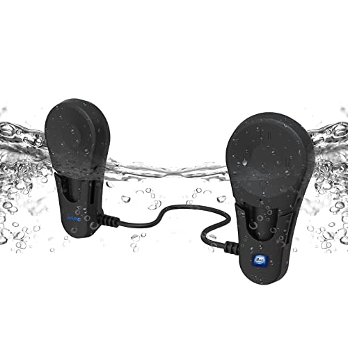 Swimming Headphones, Bone Conduction Design, IPX8 Waterproof, Underwater MP3 Player for Swimmers, Athletes, Water Sports, Diving, Drag and Drop MP3, AAC, M4a, FLAC Using PC or Mac Black
