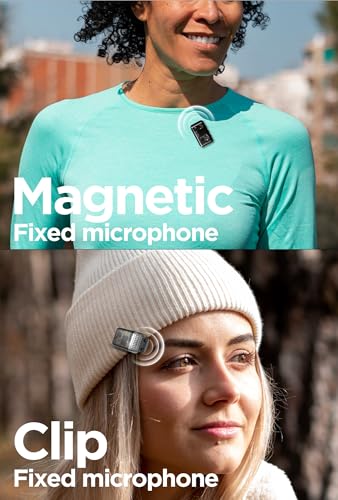 Wireless Lavalier Lapel Microphone for iPhone/Android/iPad for Video Recording with Noise Reduction/Echo/48kHz 24-bit Studio Sound, 164ft Range, 30h Battery Life, Mini Lavalier Mic for Podcast, TikTok