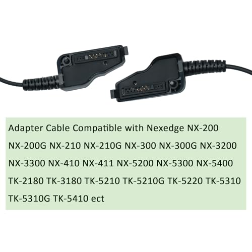 G Shape Earpiece with Mic PTT Compatible with Kenwood Radios NX-200 NX-210 NX-300 NX-3200 NX-3300 NX-410 NX-411 NX-5200 NX-5300 NX-5400 TK-2180 TK-3180 Walkie Talkie Two Way Radio 2Pack