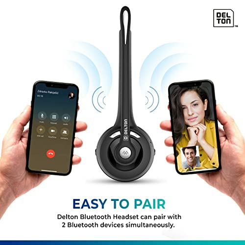 Delton 10X Bluetooth Computer Headset, On-Ear Single Ear Wireless Headset | With Noise Canceling Mic, USB Dongle for Computer/Laptop, Perfect for Home, Office, Call Center, 2-Pack, Black - style: with USB Dongle